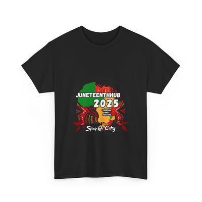 Unisex Heavy Cotton Tee - Juneteenth Hub 2025 Parade & Car Show Design