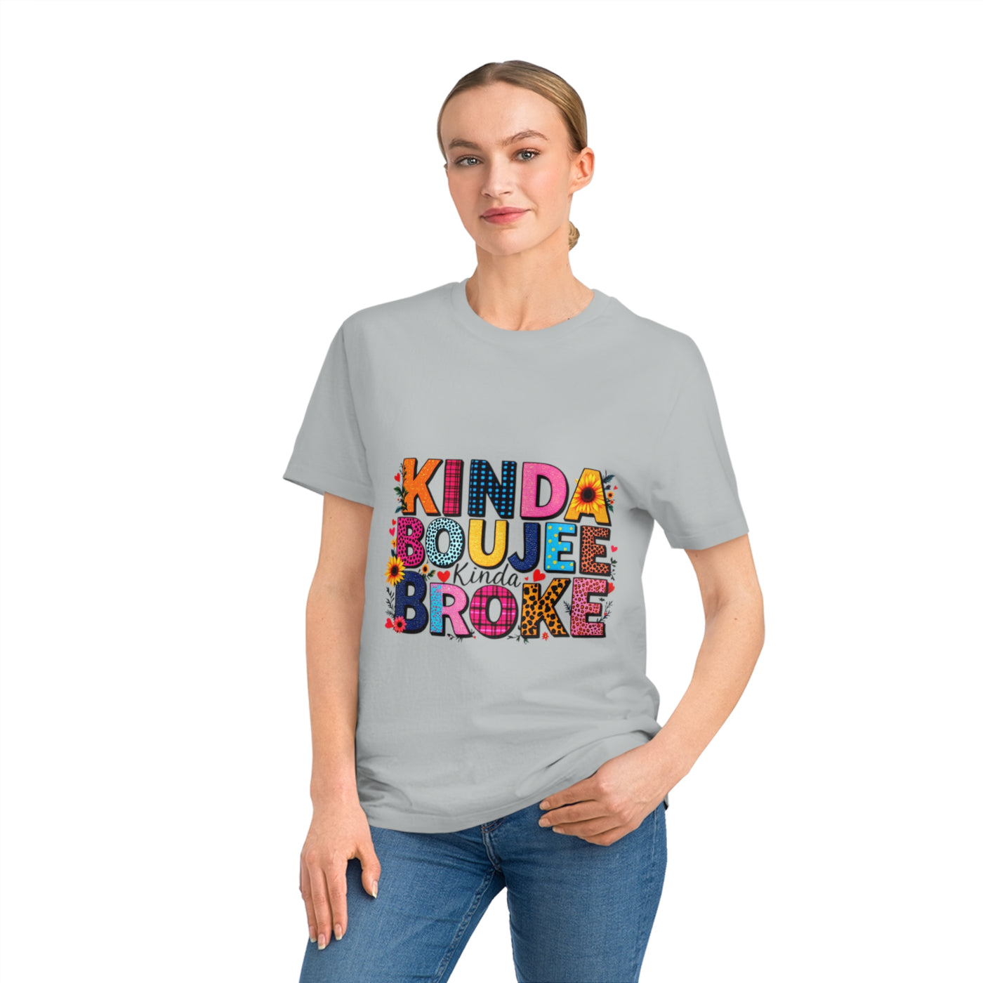 Kinda Boujee Broke Unisex Rocker T-Shirt - Fun Casual Graphic Tee