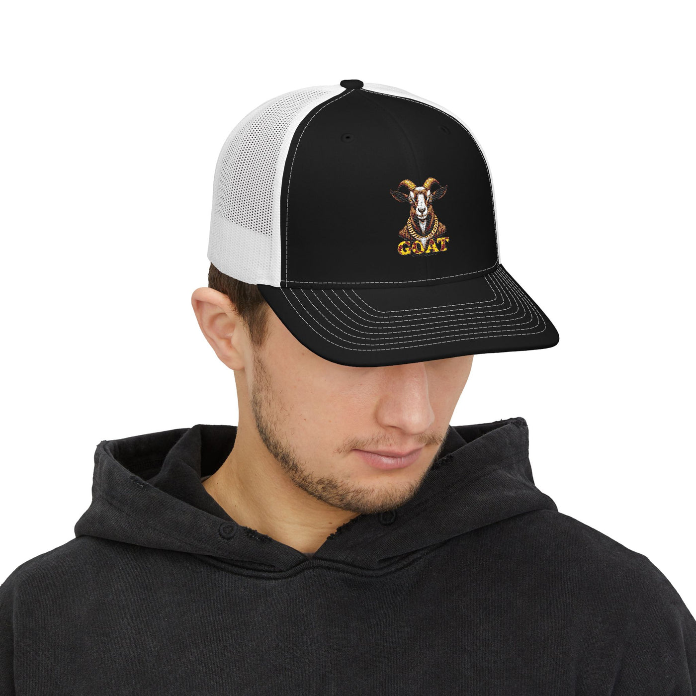 GOAT Embroidered Snapback Trucker Cap – Stylish & Fun Daily Wear