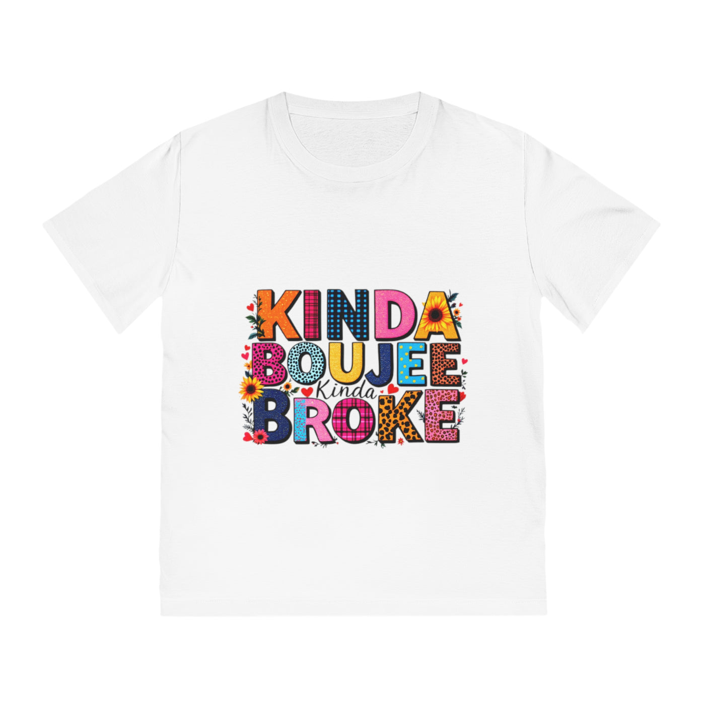 Kinda Boujee Broke Unisex Rocker T-Shirt - Fun Casual Graphic Tee