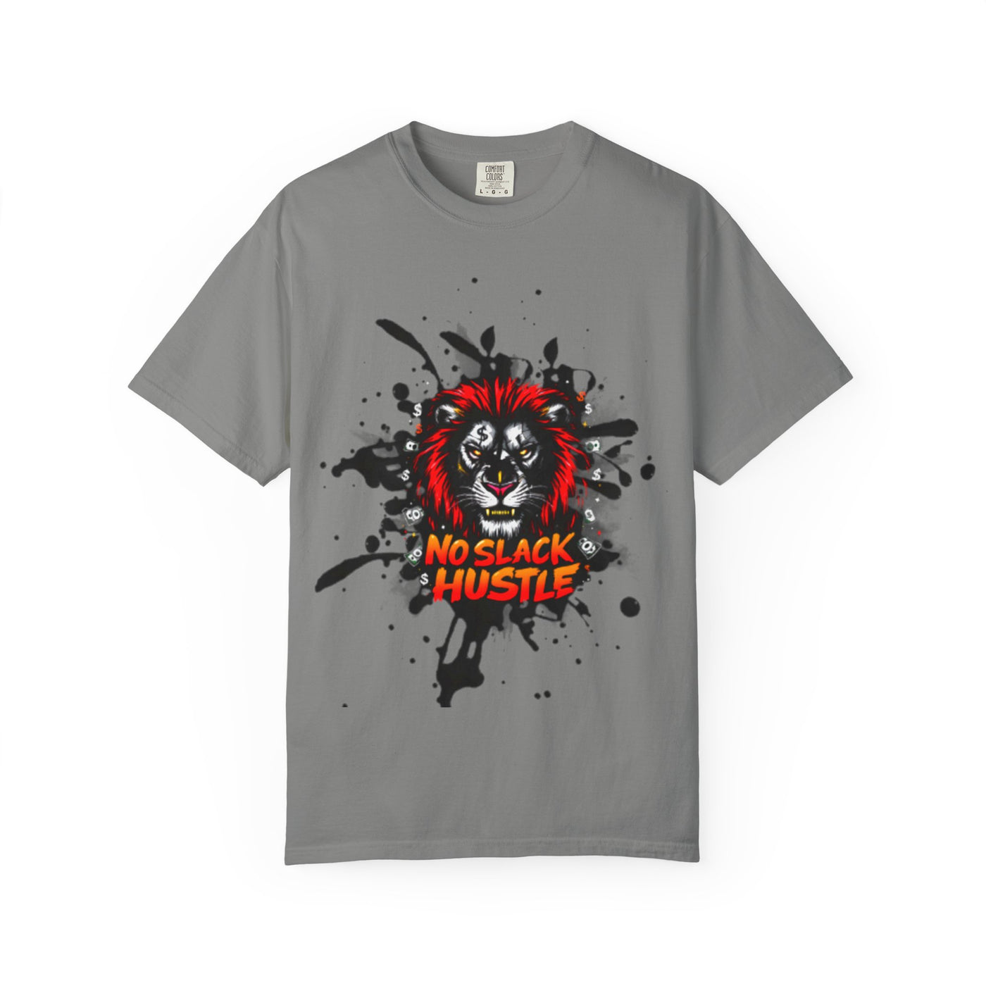 Lion Hustle Graphic T-Shirt - No Slack Motivation Tee