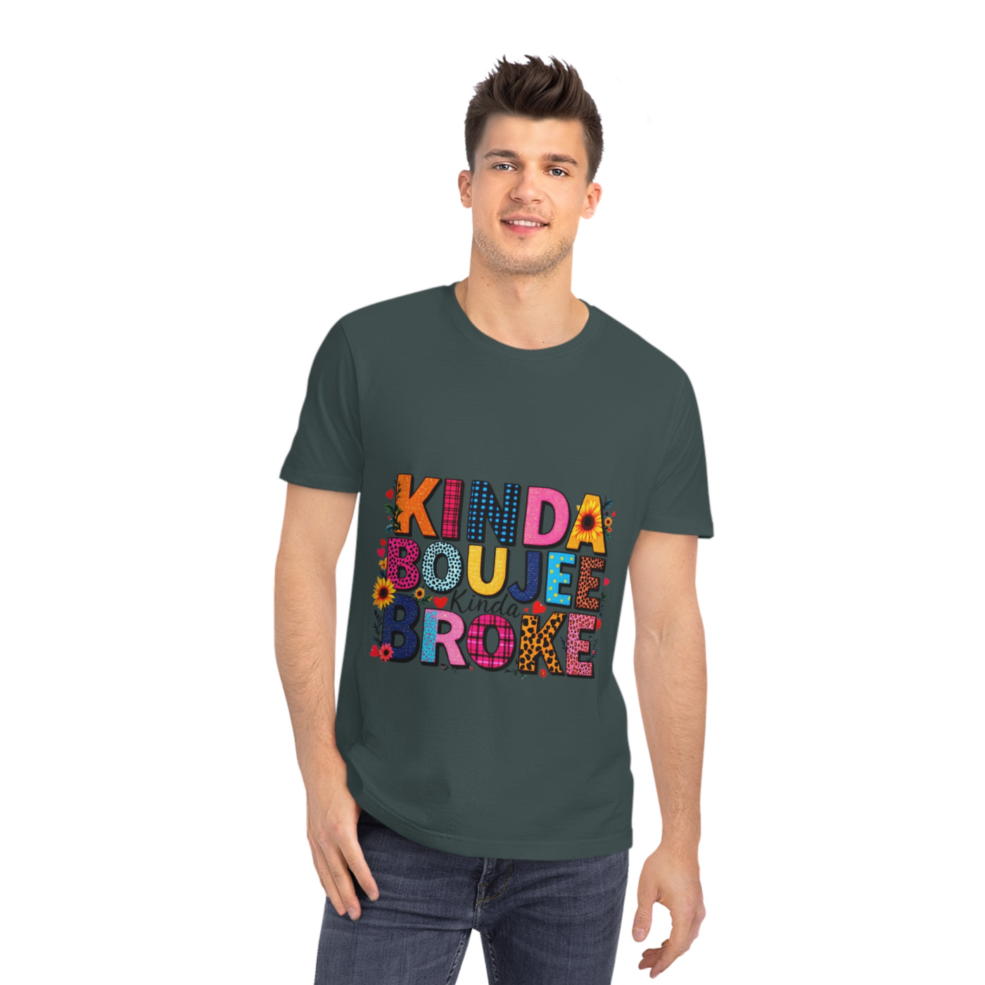 Kinda Boujee Broke Unisex Rocker T-Shirt - Fun Casual Graphic Tee