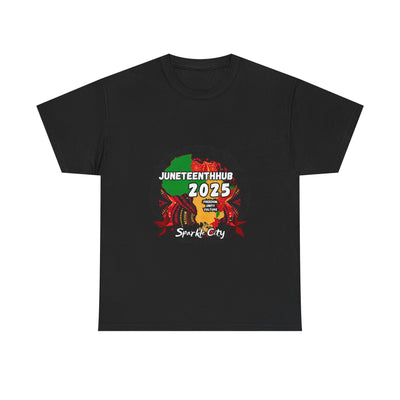 Unisex Heavy Cotton Tee - Juneteenth Hub 2025 Parade & Car Show Design
