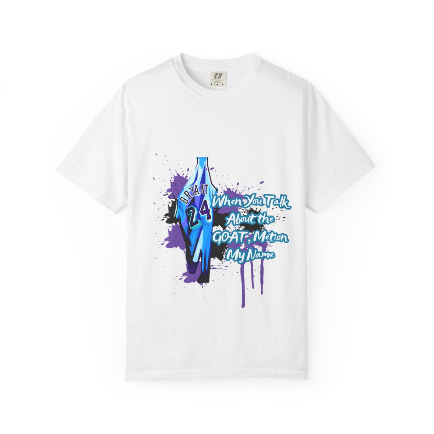 GOAT Unisex Garment-Dyed T-Shirt - Basketball Fan Tee with Dripping Paint Design