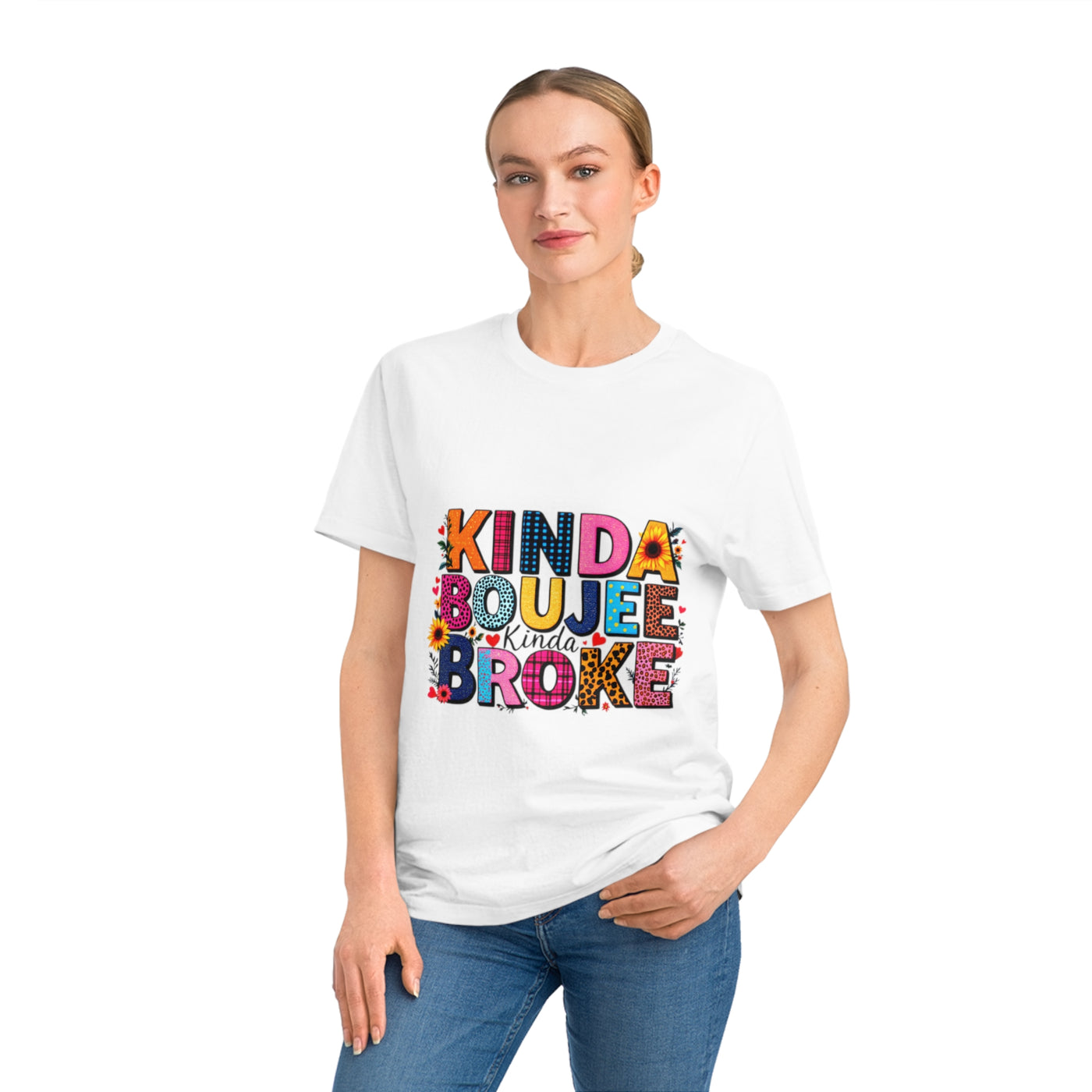 Kinda Boujee Broke Unisex Rocker T-Shirt - Fun Casual Graphic Tee