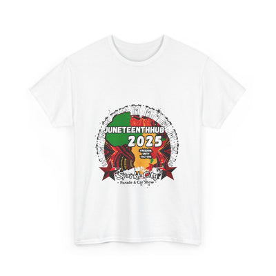 Unisex Heavy Cotton Tee - Juneteenth Hub 2025 Parade & Car Show Design