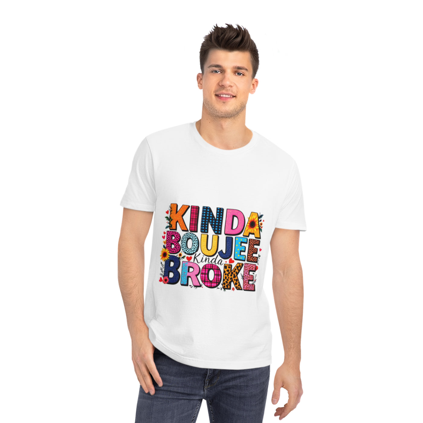 Kinda Boujee Broke Unisex Rocker T-Shirt - Fun Casual Graphic Tee