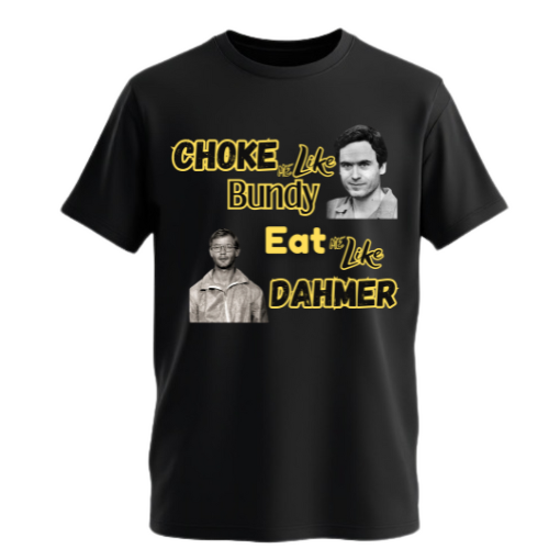 Bold Statement Tee in black with graphic design, showing short sleeves and crew neckline.
