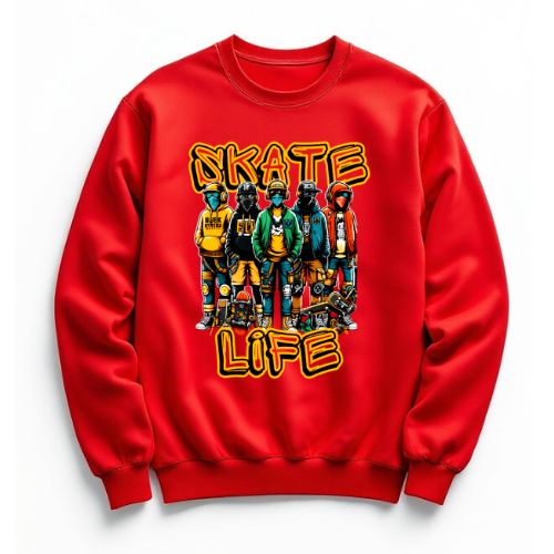 Skate Life Squad Sweatshirt | Urban Streetwear Crew Neck | Skater Style