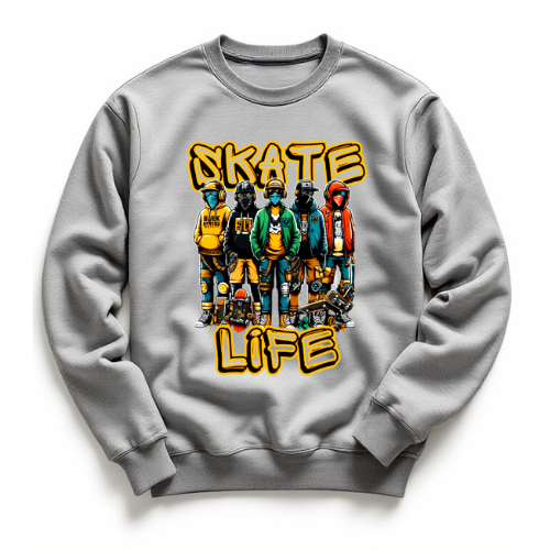 Skate Life Squad Sweatshirt | Urban Streetwear Crew Neck | Skater Style