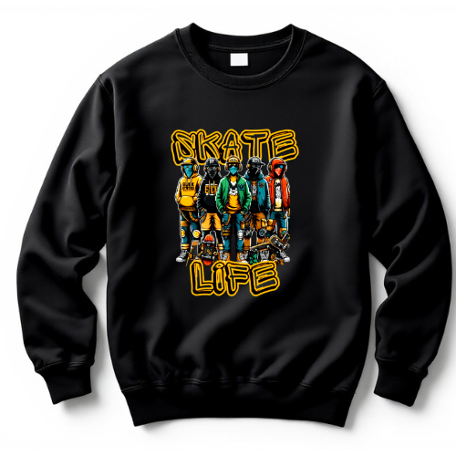 Skate Life Squad Sweatshirt | Urban Streetwear Crew Neck | Skater Style