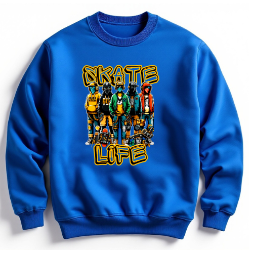 Skate Life Squad Sweatshirt | Urban Streetwear Crew Neck | Skater Style