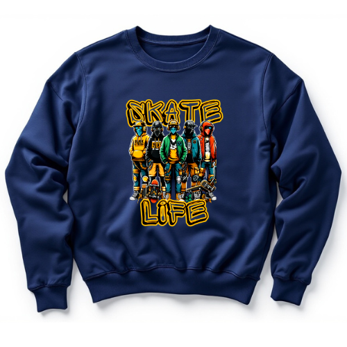 Skate Life Squad Sweatshirt | Urban Streetwear Crew Neck | Skater Style