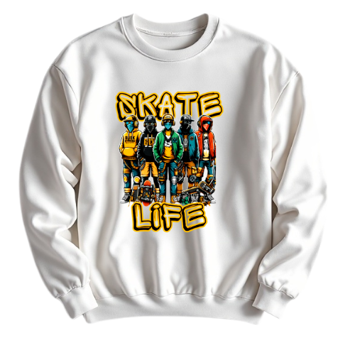 Skate Life Squad Sweatshirt | Urban Streetwear Crew Neck | Skater Style