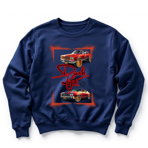 Donk Life Classic Car Sweatshirt | Custom DTF Printed Streetwear